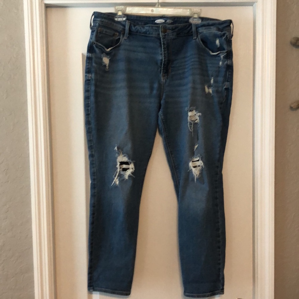 Distressed Rockstar Mid-Rise Jeans